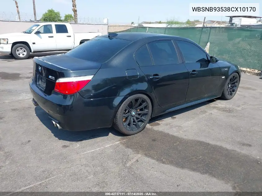 2008 BMW M5 VIN: WBSNB93538CX10170 Lot: 42737111