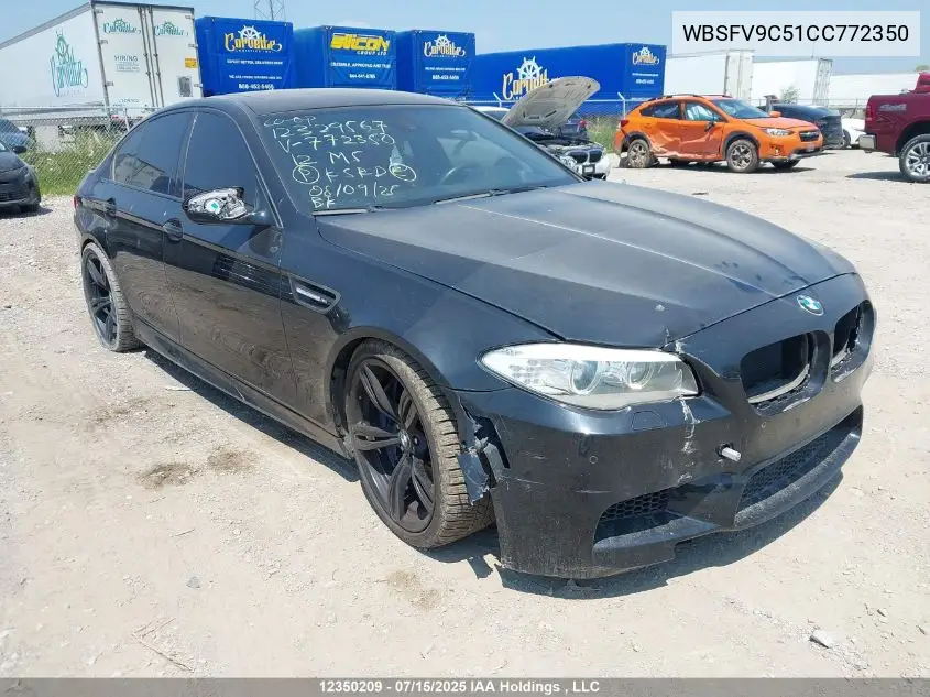 2012 BMW M5 VIN: WBSFV9C51CC772350 Lot: 12350209