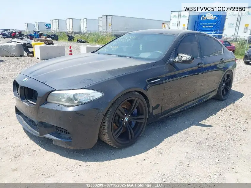 2012 BMW M5 VIN: WBSFV9C51CC772350 Lot: 12350209