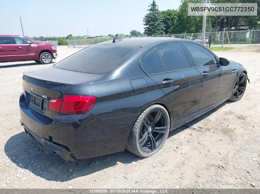 2012 BMW M5 VIN: WBSFV9C51CC772350 Lot: 12350209