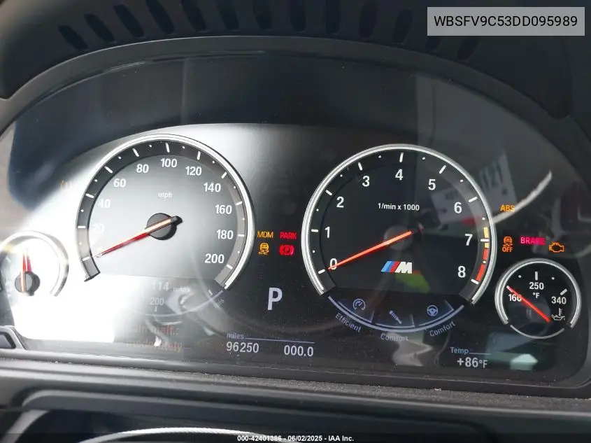 2013 BMW M5 VIN: WBSFV9C53DD095989 Lot: 42401386