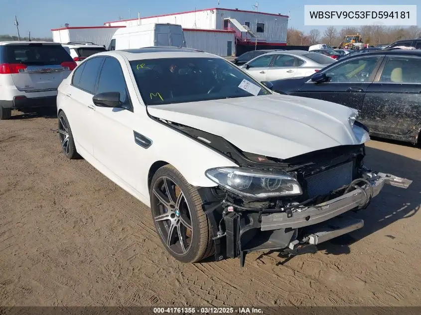 2015 BMW M5 VIN: WBSFV9C53FD594181 Lot: 41761355