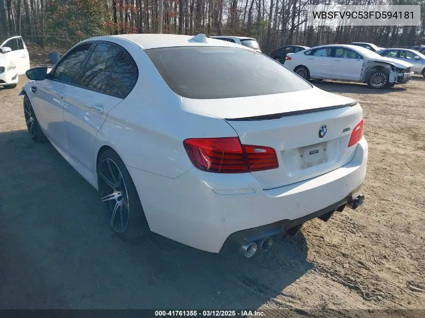 2015 BMW M5 VIN: WBSFV9C53FD594181 Lot: 41761355