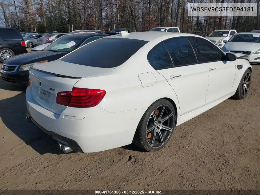 2015 BMW M5 VIN: WBSFV9C53FD594181 Lot: 41761355