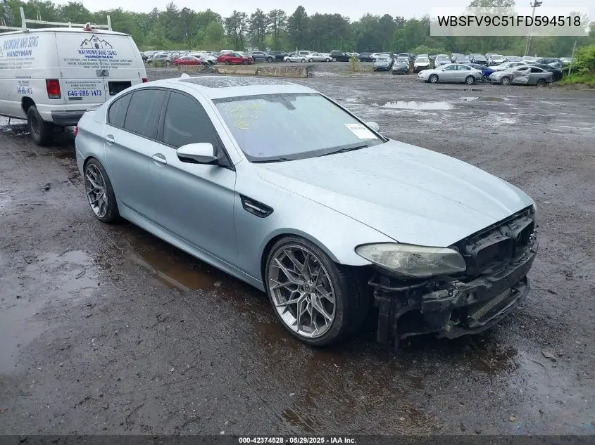 2015 BMW M5 VIN: WBSFV9C51FD594518 Lot: 42374528