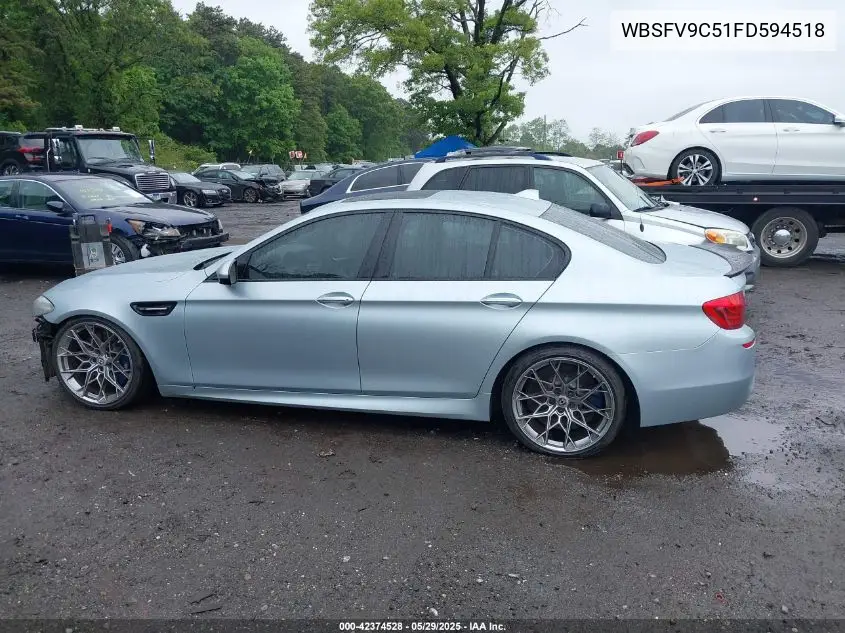 2015 BMW M5 VIN: WBSFV9C51FD594518 Lot: 42374528