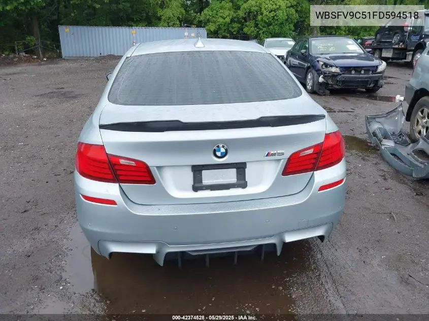 2015 BMW M5 VIN: WBSFV9C51FD594518 Lot: 42374528
