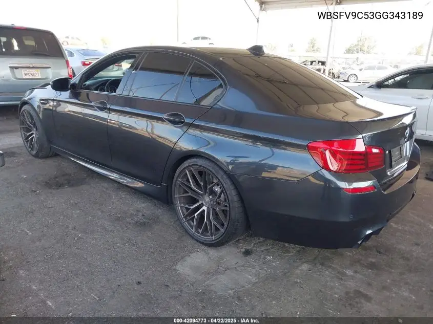 2016 BMW M5 VIN: WBSFV9C53GG343189 Lot: 42094773