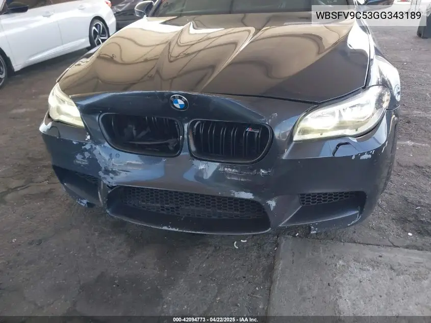 2016 BMW M5 VIN: WBSFV9C53GG343189 Lot: 42094773