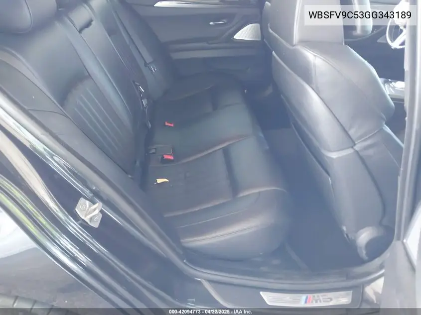 2016 BMW M5 VIN: WBSFV9C53GG343189 Lot: 42094773