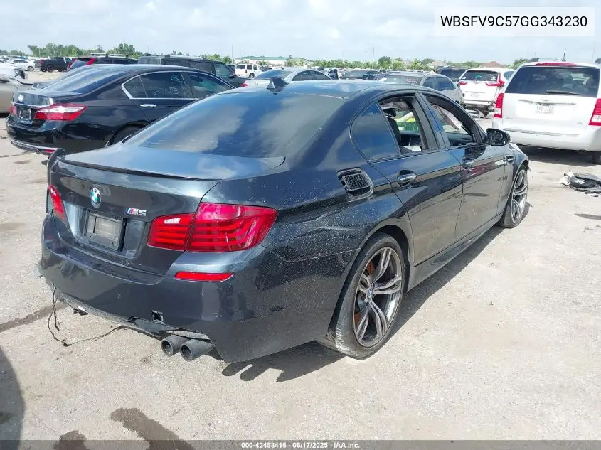 2016 BMW M5 VIN: WBSFV9C57GG343230 Lot: 42488416