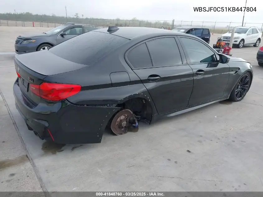 2019 BMW M5 Competition VIN: WBSJF0C51KB447804 Lot: 41848760