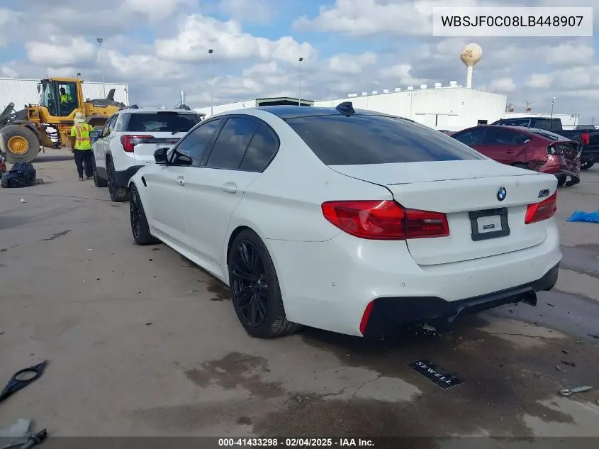 2020 BMW M5 Competition VIN: WBSJF0C08LB448907 Lot: 41433298