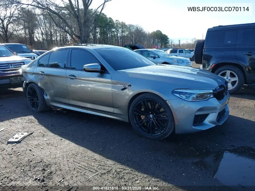 2020 BMW M5 VIN: WBSJF0C03LCD70114 Lot: 41821818