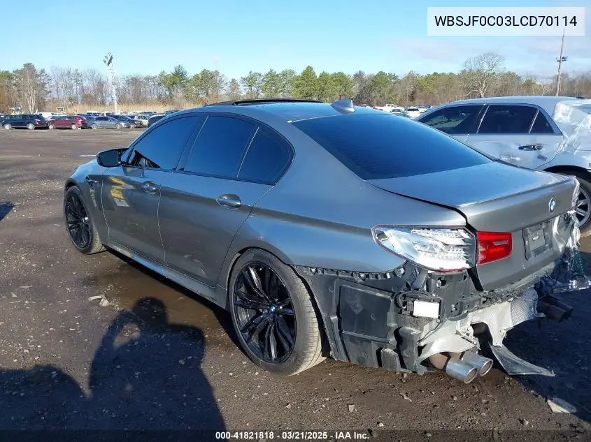 2020 BMW M5 VIN: WBSJF0C03LCD70114 Lot: 41821818
