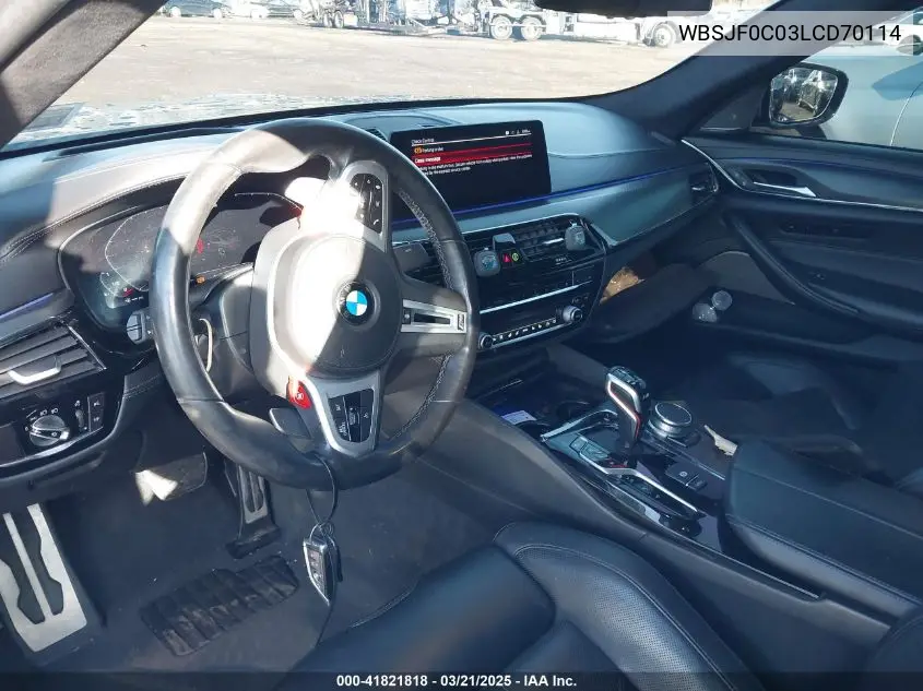 2020 BMW M5 VIN: WBSJF0C03LCD70114 Lot: 41821818