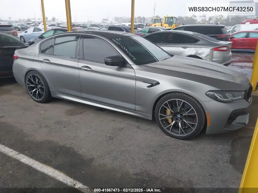 2021 BMW M5 VIN: WBS83CH07MCF43250 Lot: 41567473
