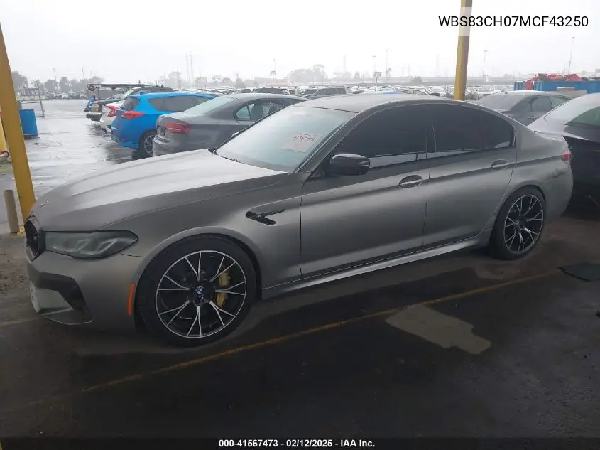 2021 BMW M5 VIN: WBS83CH07MCF43250 Lot: 41567473