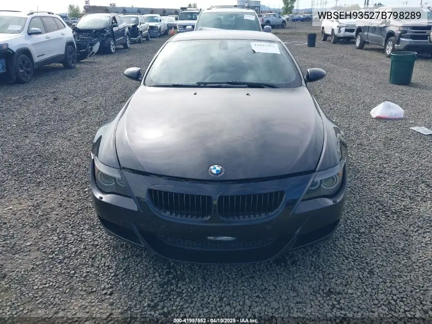 2007 BMW M6 VIN: WBSEH93527B798289 Lot: 41997552