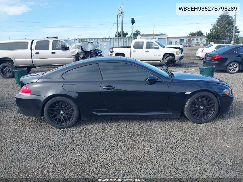 2007 BMW M6 VIN: WBSEH93527B798289 Lot: 41997552