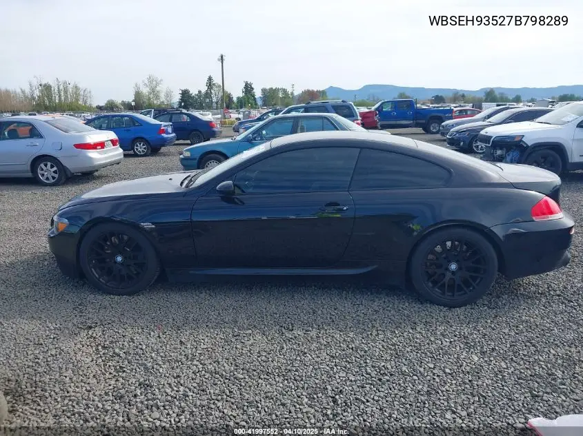 2007 BMW M6 VIN: WBSEH93527B798289 Lot: 41997552