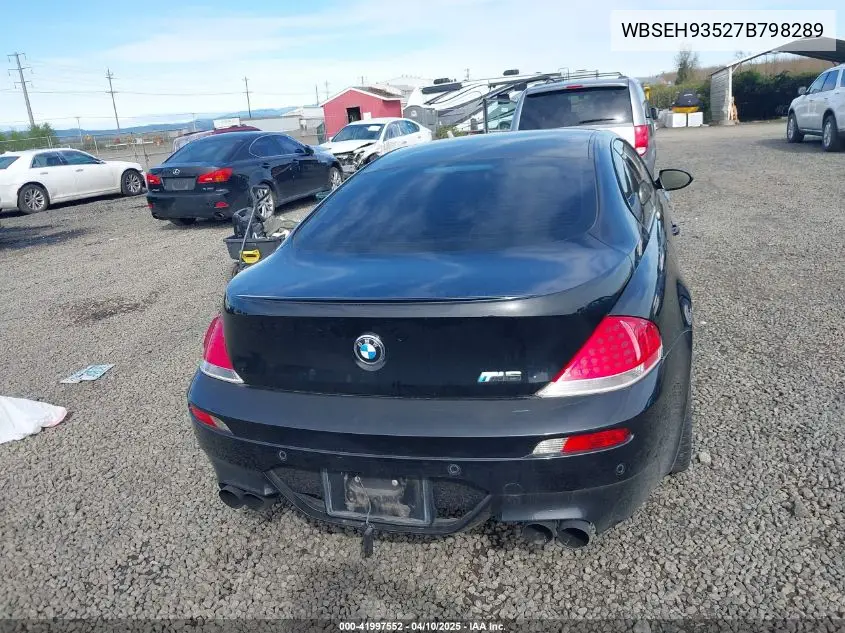 2007 BMW M6 VIN: WBSEH93527B798289 Lot: 41997552