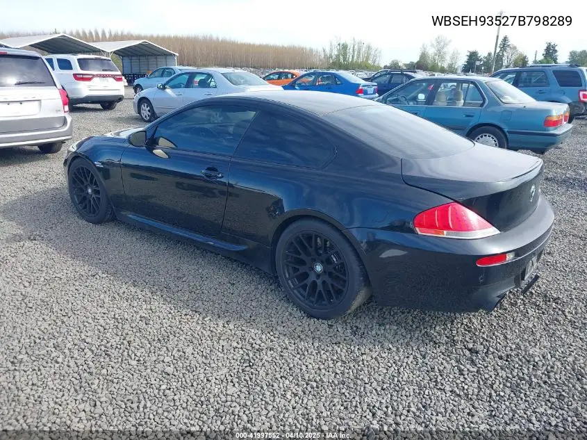 2007 BMW M6 VIN: WBSEH93527B798289 Lot: 41997552