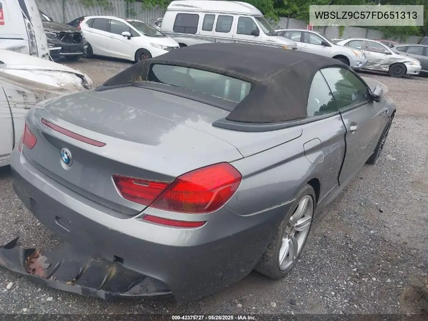 2015 BMW M6 VIN: WBSLZ9C57FD651313 Lot: 42375727