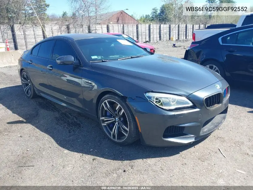 2016 BMW M6 Gran Coupe VIN: WBS6E9C59GGF92552 Lot: 42094735