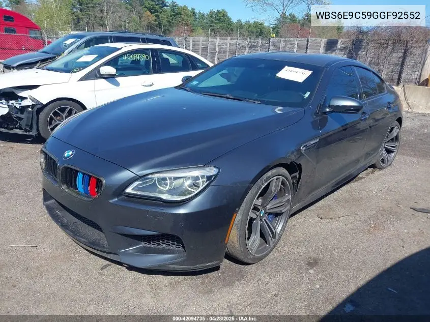 2016 BMW M6 Gran Coupe VIN: WBS6E9C59GGF92552 Lot: 42094735