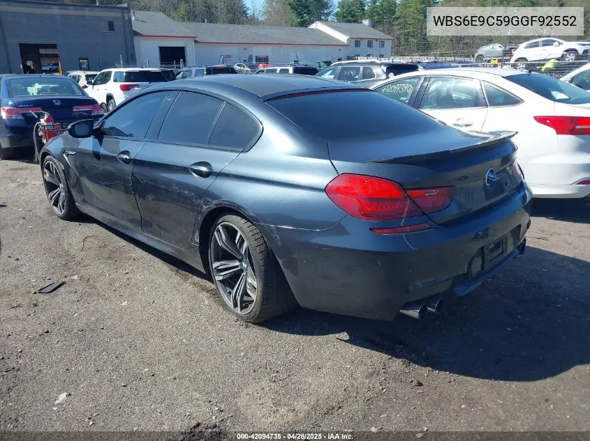2016 BMW M6 Gran Coupe VIN: WBS6E9C59GGF92552 Lot: 42094735
