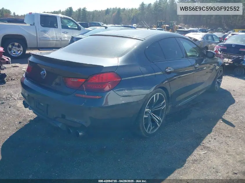 2016 BMW M6 Gran Coupe VIN: WBS6E9C59GGF92552 Lot: 42094735