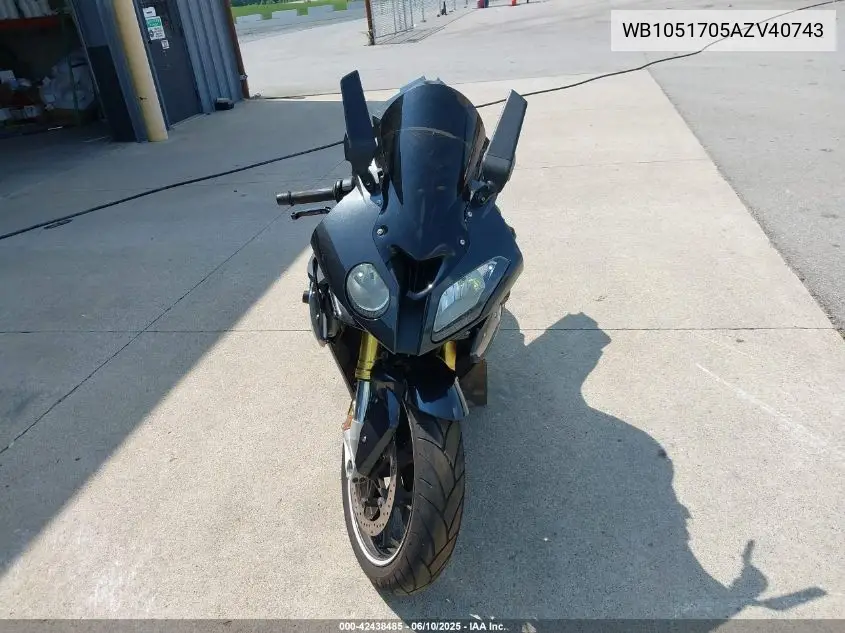 2010 BMW S 1000 Rr VIN: WB1051705AZV40743 Lot: 42438485