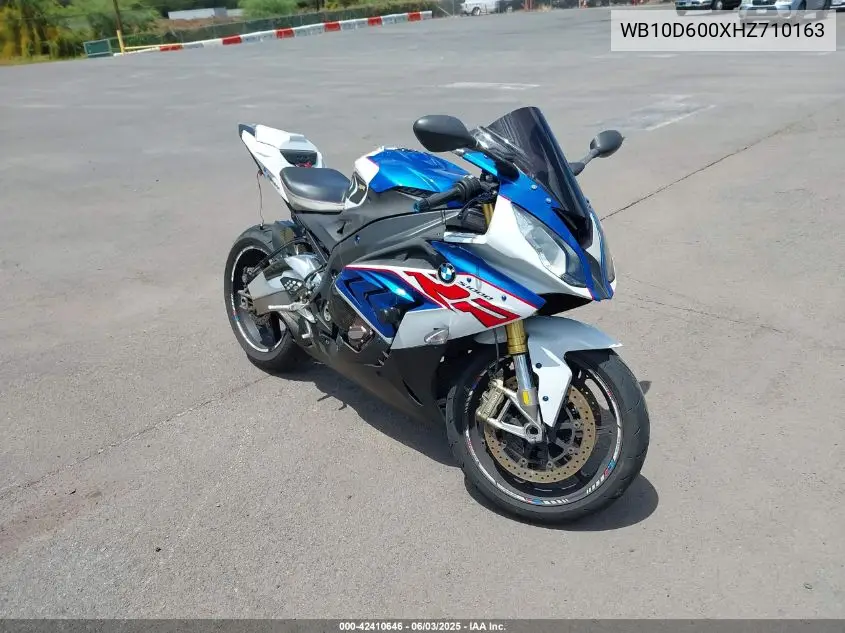 2017 BMW S 1000 Rr VIN: WB10D600XHZ710163 Lot: 42410646