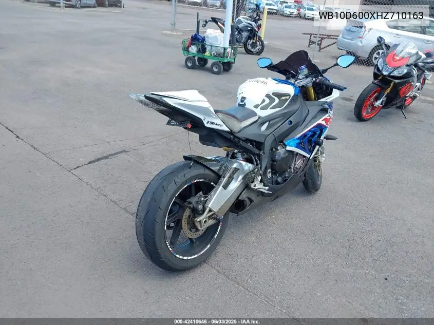 2017 BMW S 1000 Rr VIN: WB10D600XHZ710163 Lot: 42410646