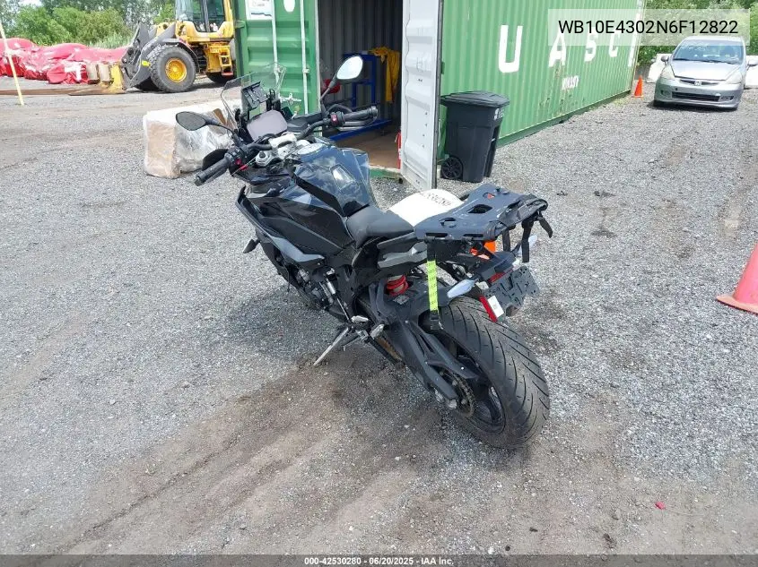 2022 BMW S 1000 Xr VIN: WB10E4302N6F12822 Lot: 42530280
