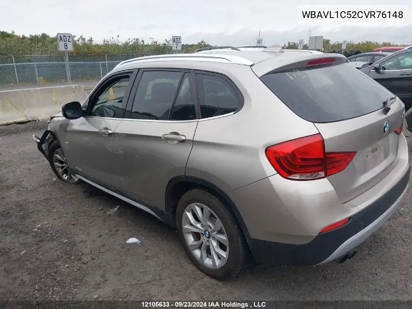 2012 BMW X1 VIN: WBAVL1C52CVR76148 Lot: 12105633