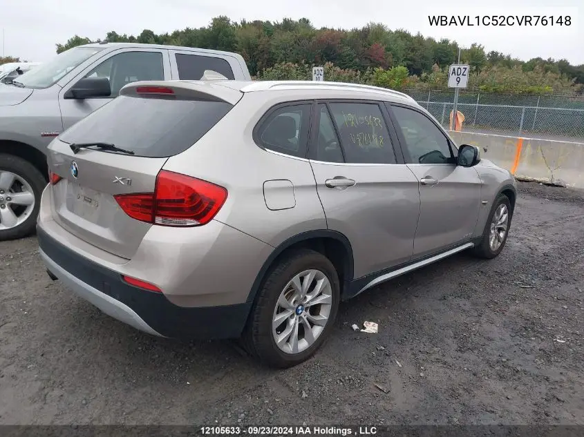 2012 BMW X1 VIN: WBAVL1C52CVR76148 Lot: 12105633