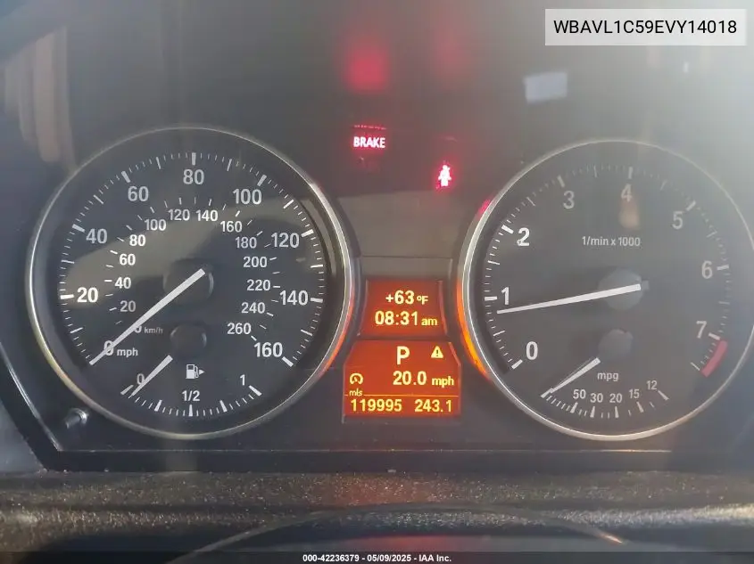 2014 BMW X1 xDrive28I VIN: WBAVL1C59EVY14018 Lot: 42236379
