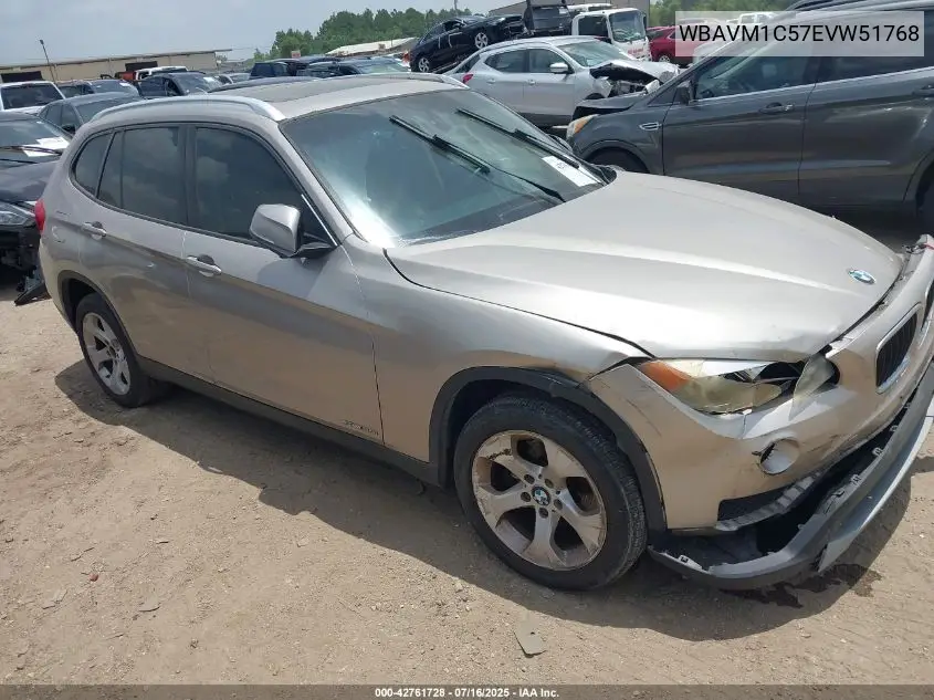 2014 BMW X1 Sdrive28I VIN: WBAVM1C57EVW51768 Lot: 42761728
