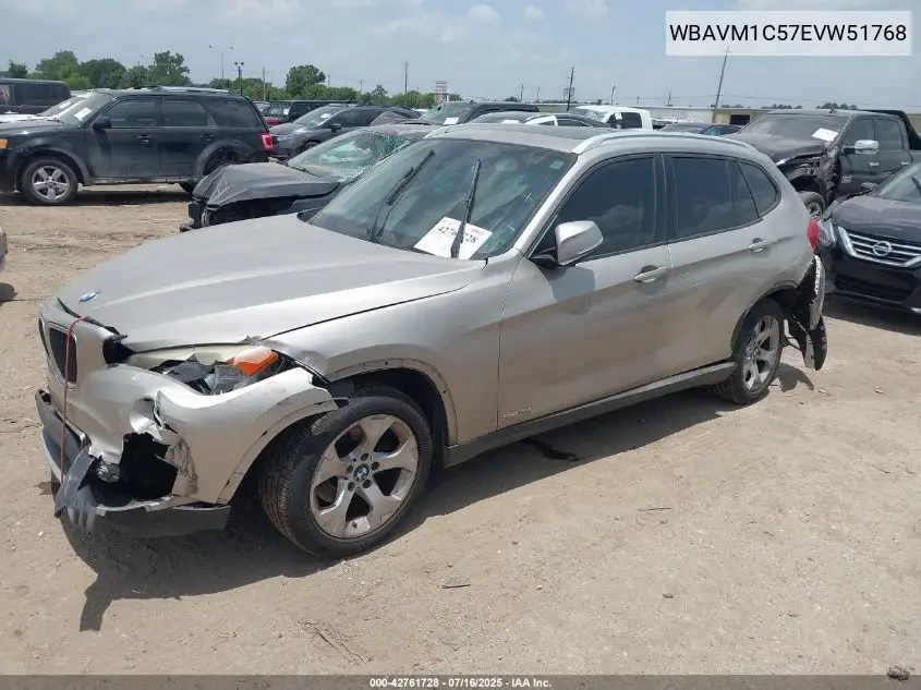 2014 BMW X1 Sdrive28I VIN: WBAVM1C57EVW51768 Lot: 42761728