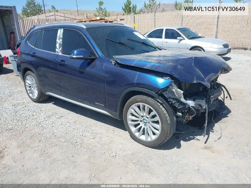2015 BMW X1 xDrive28I VIN: WBAVL1C51FVY30649 Lot: 42588548