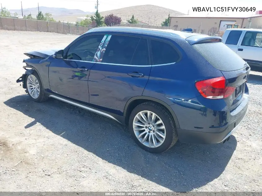 2015 BMW X1 xDrive28I VIN: WBAVL1C51FVY30649 Lot: 42588548