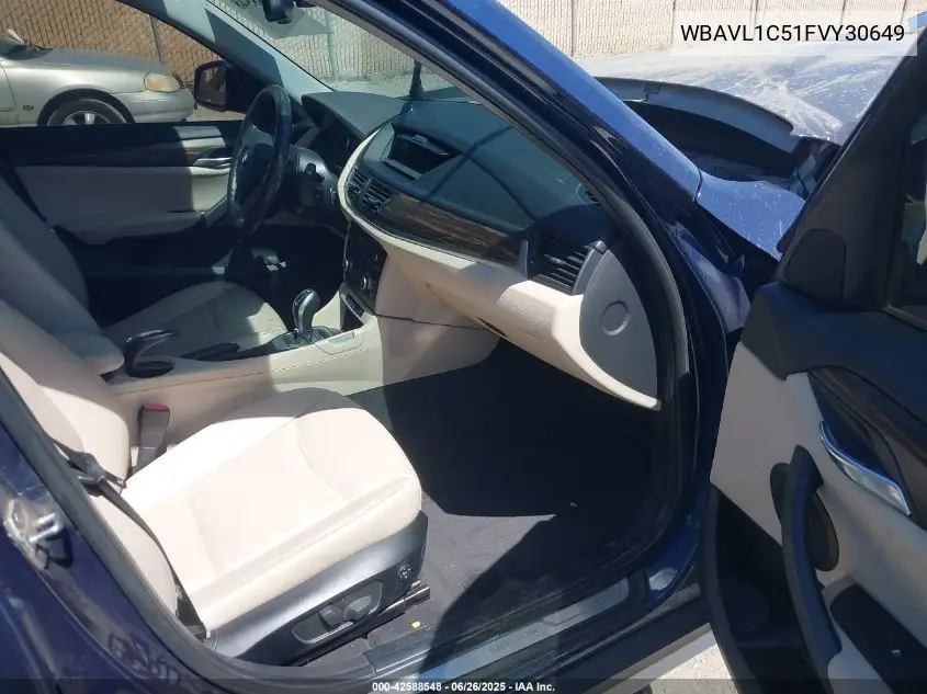 2015 BMW X1 xDrive28I VIN: WBAVL1C51FVY30649 Lot: 42588548
