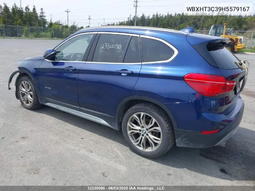 2017 BMW X1 xDrive28I VIN: WBXHT3C39H5579167 Lot: 12330090