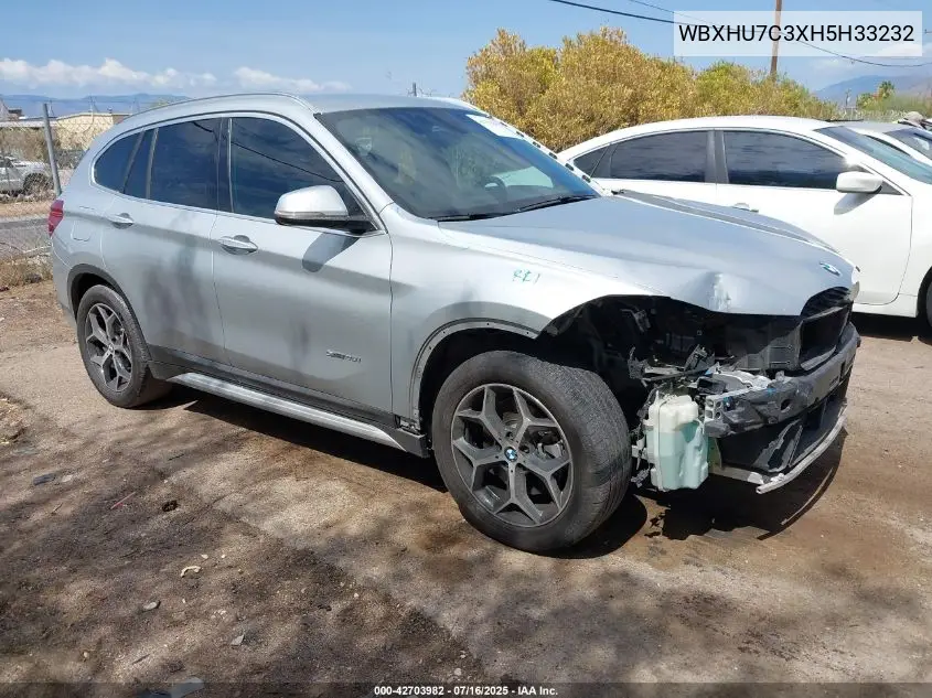 2017 BMW X1 Sdrive28I VIN: WBXHU7C3XH5H33232 Lot: 42703982