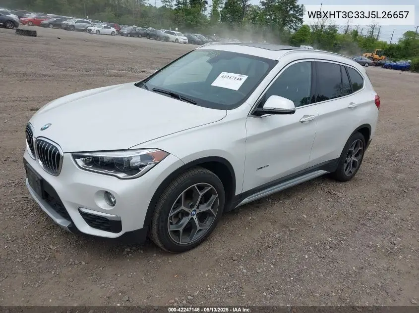 2018 BMW X1 xDrive28I VIN: WBXHT3C33J5L26657 Lot: 42247148