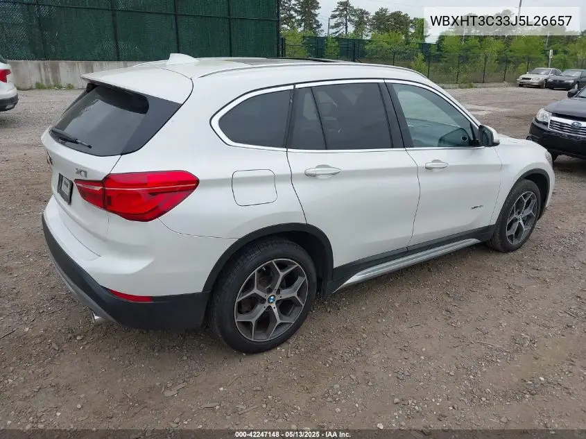 2018 BMW X1 xDrive28I VIN: WBXHT3C33J5L26657 Lot: 42247148