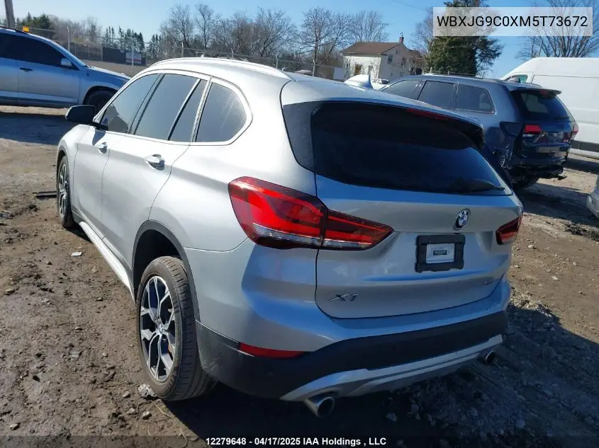 2021 BMW X1 xDrive28I/xDrive28I Essential VIN: WBXJG9C0XM5T73672 Lot: 12279648