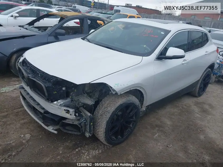 2018 BMW X2 xDrive28I VIN: WBXYJ5C38JEF77355 Lot: 12308762